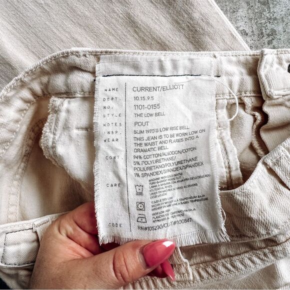 Current/Elliott Slim 1970's Low Rise Bell Tan Jean Size 0/25 - Picture 7 of 7
